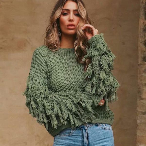 women's sweaters black green with tassel crochet long-sleeved vintage pullover sweater for autumn spring knitted loose solid casual o7x, White;black
women's sweaters black green with tassel crochet long-sleeved vintage pullover sweater for autumn spring knitted loose solid casual o7x, White;black