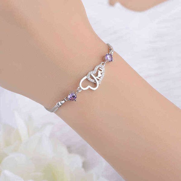charm women 925 silver bracelets fine jewelry quality crystal purple female accessories girl lady bijoux, Golden;silver
charm women 925 silver bracelets fine jewelry quality crystal purple female accessories girl lady bijoux, Golden;silver