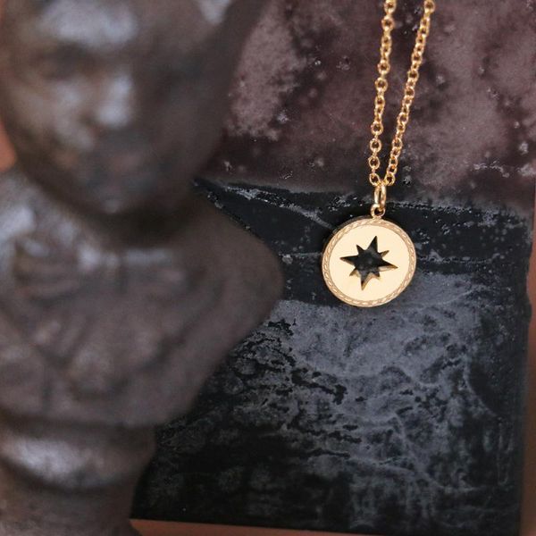 pendant necklaces stainless steel hollow star compass wheat ear vintage necklace for women clavicle chain mirror polished gold color, Silver
pendant necklaces stainless steel hollow star compass wheat ear vintage necklace for women clavicle chain mirror polished gold color, Silver