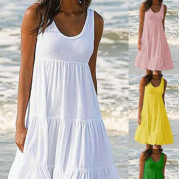 women causual o neck dresses sleeveless ruffles mini dress boho solid beach sundress plus size loose summer, Black;gray
women causual o neck dresses sleeveless ruffles mini dress boho solid beach sundress plus size loose summer, Black;gray