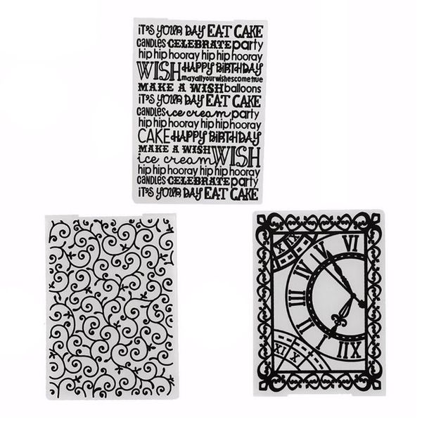 craft tools 3 styles plastic embossing folder lace english clock scrapbooking po card diy template cake mold
craft tools 3 styles plastic embossing folder lace english clock scrapbooking po card diy template cake mold