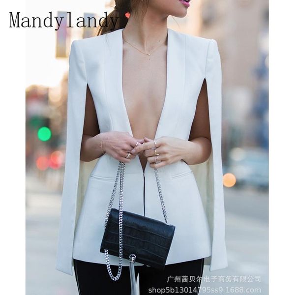 women's suits & blazers mandylandy jacket summer fashion long sleeve solid color cloak v-neck slim, White;black
women's suits & blazers mandylandy jacket summer fashion long sleeve solid color cloak v-neck slim, White;black