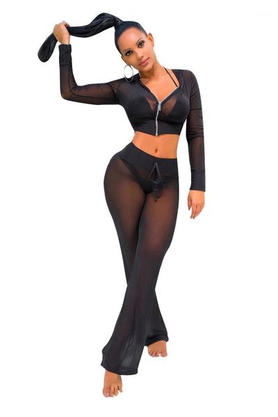 long pants set fashion bathing suit bikini cover up women mesh see through tunic hoodie crop ladies plus size women's swimwear, White;black
long pants set fashion bathing suit bikini cover up women mesh see through tunic hoodie crop ladies plus size women's swimwear, White;black