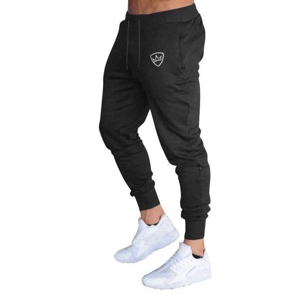 men's pants running men joggers jogging skinny leggings soccer training sweat gym sport trackpant trousers, Black