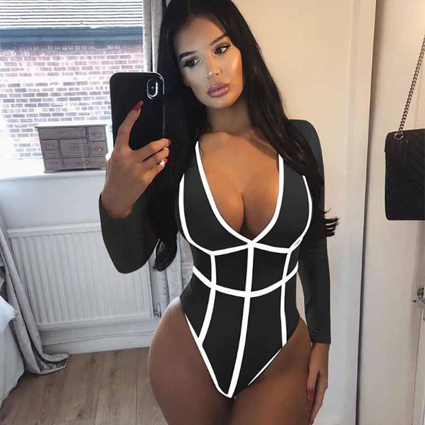 women's jumpsuits & rompers explosion deep v-neck long-sleeved stitching jumpsuit shorts european and american nightclubs slim women, Black;white
women's jumpsuits & rompers explosion deep v-neck long-sleeved stitching jumpsuit shorts european and american nightclubs slim women, Black;white