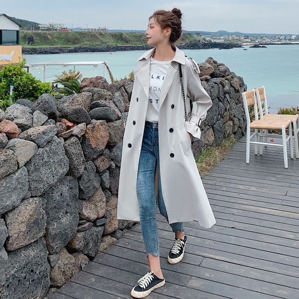 double-breasted women trench coat long belted slim lady duster coat cloak female outerwear spring autumn clothes, Tan;black
double-breasted women trench coat long belted slim lady duster coat cloak female outerwear spring autumn clothes, Tan;black