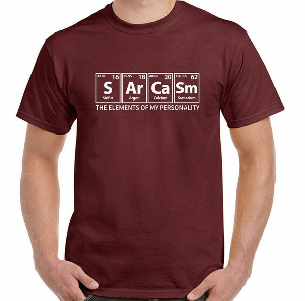 sarcasm t-shirt mens funny slogan the elements of my personality, White;black