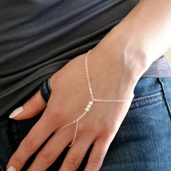 link, chain retro charm alloy couple simple pearl finger bracelet creative friendship rope men and women jewelry gift, Black
link, chain retro charm alloy couple simple pearl finger bracelet creative friendship rope men and women jewelry gift, Black