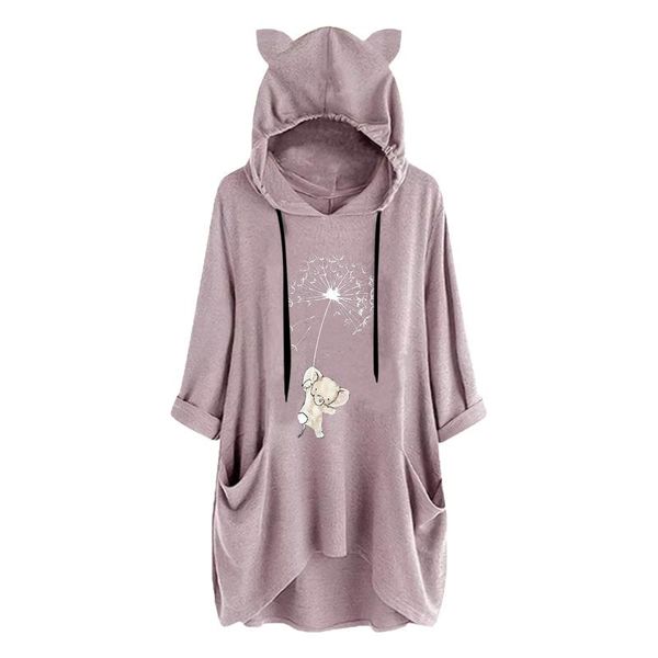 women's hoodies & sweatshirts elephant dandelion print big size long sleeve funny casual daily loose hooded pockets cat ear pullove, Black
women's hoodies & sweatshirts elephant dandelion print big size long sleeve funny casual daily loose hooded pockets cat ear pullove, Black