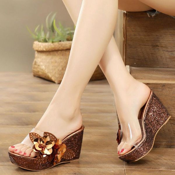 slippers women sandals summer wedges high heels platform crystal flower outside female ladies shoes slides zapatos de mujer, Black
slippers women sandals summer wedges high heels platform crystal flower outside female ladies shoes slides zapatos de mujer, Black