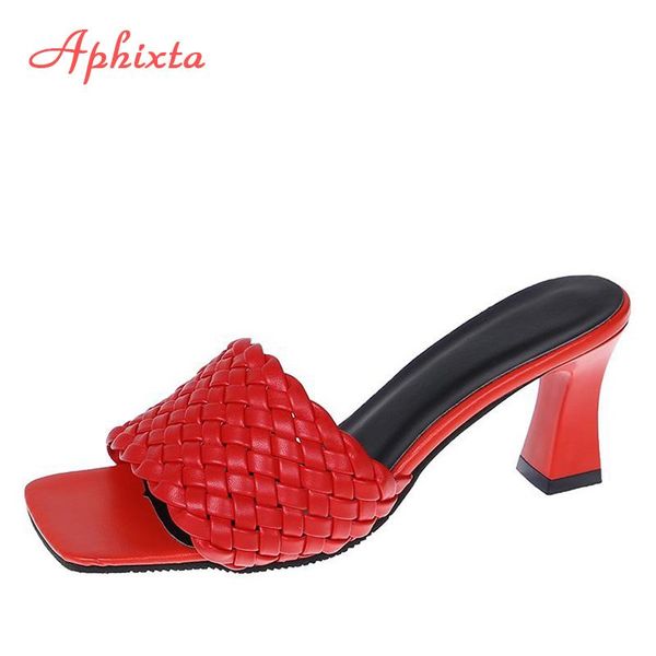 slippers aphixta 3.15 inch high heels slides women braided rope summer woman thin heel shoes mule open toe beach outdoor, Black
slippers aphixta 3.15 inch high heels slides women braided rope summer woman thin heel shoes mule open toe beach outdoor, Black