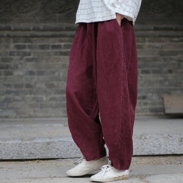 women's pants & capris women harem elastic waist 2021 fall winter plus size clothing linen vintage trouser loose warm ft679, Black;white
women's pants & capris women harem elastic waist 2021 fall winter plus size clothing linen vintage trouser loose warm ft679, Black;white