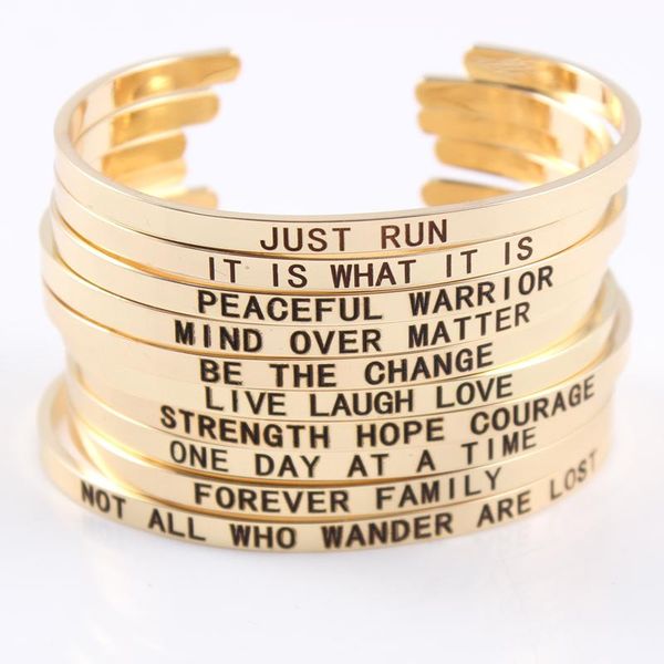 bangle gold color 4mm stainless steel engraved positive inspirational quote cuff mantra bracelet for men, Black
bangle gold color 4mm stainless steel engraved positive inspirational quote cuff mantra bracelet for men, Black