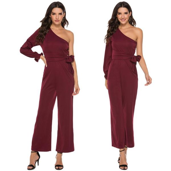 women's jumpsuits & rompers fashion women one shoulder jumpsuit long wide leg pants trousers single sleeve belt casual club wear spring, Black;white
women's jumpsuits & rompers fashion women one shoulder jumpsuit long wide leg pants trousers single sleeve belt casual club wear spring, Black;white