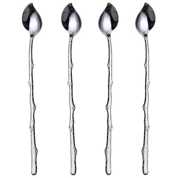 spoons long-handled spoon ice teaspoon, coffee spoon, twig leaf spoon,4 pieces
spoons long-handled spoon ice teaspoon, coffee spoon, twig leaf spoon,4 pieces