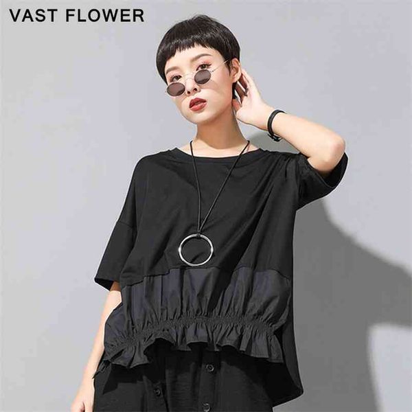 women black ruffles split irregular plus size t-shirt summer short sleeve loose casual tee shirt fashion clothes 210623, White
women black ruffles split irregular plus size t-shirt summer short sleeve loose casual tee shirt fashion clothes 210623, White