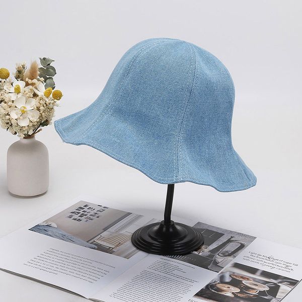 fisherman's female summer autumn lotus leaf edge washed cowboy sunshade korean outdoor travel sunscreen basin hat, Blue;gray
fisherman's female summer autumn lotus leaf edge washed cowboy sunshade korean outdoor travel sunscreen basin hat, Blue;gray