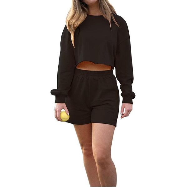 women's tracksuits women shorts sets 2021 solid color short crop sports long sleeve sweatshirt set autumn fashion two piece donsign, Gray
women's tracksuits women shorts sets 2021 solid color short crop sports long sleeve sweatshirt set autumn fashion two piece donsign, Gray