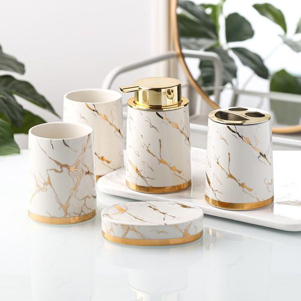 bath accessory set golden marble bathroom decoration accessories ceramic toothbrush holder soap dispenser toothpaste box
bath accessory set golden marble bathroom decoration accessories ceramic toothbrush holder soap dispenser toothpaste box