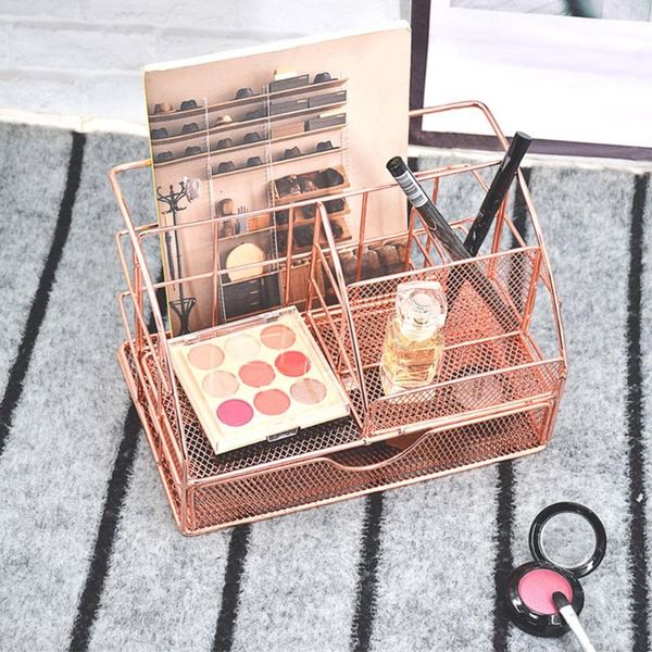 40# mesh office supplies accessories with drawer for home deskrose gold color cosmetic storage decor boxes & bins
40# mesh office supplies accessories with drawer for home deskrose gold color cosmetic storage decor boxes & bins
