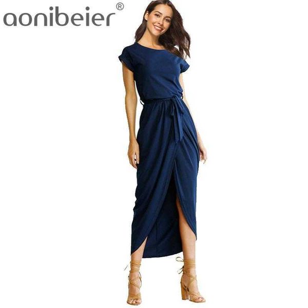 short sleeve maxi dresses asymmetric hem women club dress long party plus size summer o neck sashes 210604, Black;gray
short sleeve maxi dresses asymmetric hem women club dress long party plus size summer o neck sashes 210604, Black;gray