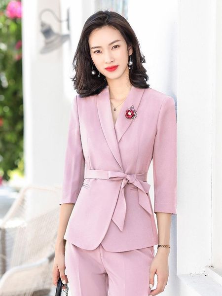 women's two piece pants formal uniform designs pantsuits half sleeve spring summer women business work wear professional career blazers, White
women's two piece pants formal uniform designs pantsuits half sleeve spring summer women business work wear professional career blazers, White