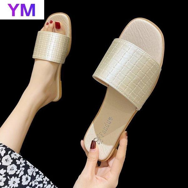 women outside fashion leather woman summer slippers open toe shoes flat casual 35-43, Black
women outside fashion leather woman summer slippers open toe shoes flat casual 35-43, Black