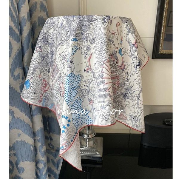 scarves fashion print 100% silk neckerchief shawl wraps women square foulard head for hair wrapping 35", Blue;gray
scarves fashion print 100% silk neckerchief shawl wraps women square foulard head for hair wrapping 35", Blue;gray