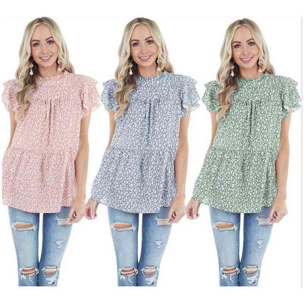 lotus sleeve pullover sweet blouse for women summer leopard printing shirts ruffle stitching a-line femme blusas 210517, White
lotus sleeve pullover sweet blouse for women summer leopard printing shirts ruffle stitching a-line femme blusas 210517, White