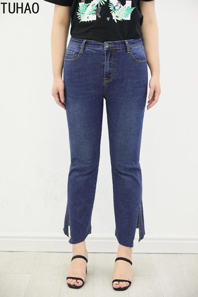 women's jeans spring autumn high waist trousers women dark blue 5xl 6xl 7xl plus size denim pants hem split stretch ta85071
women's jeans spring autumn high waist trousers women dark blue 5xl 6xl 7xl plus size denim pants hem split stretch ta85071