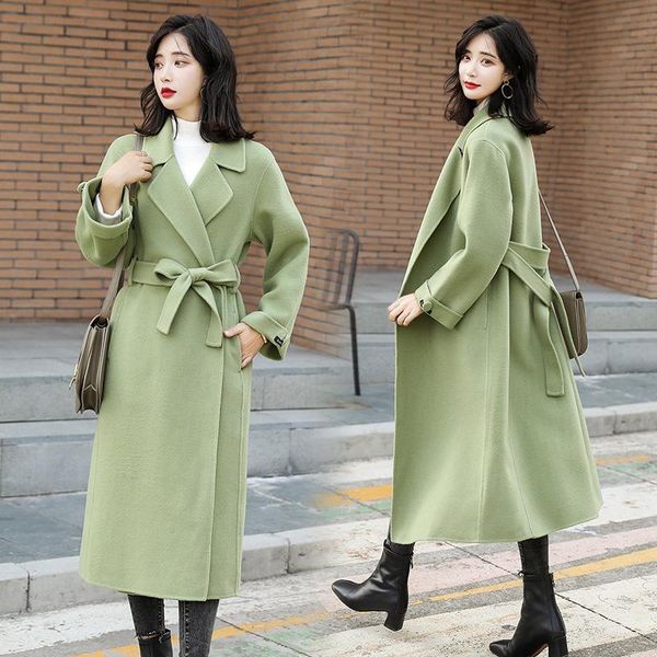 women's wool & blends with belt coat medium and long korean version autumn winter 2021 slim fit solid color thin woolen, Black
women's wool & blends with belt coat medium and long korean version autumn winter 2021 slim fit solid color thin woolen, Black