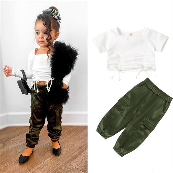 1 5y fashion kids girls summer clothes sets short sleeve solid t shirts elastic pocket pants 2pcs, White
1 5y fashion kids girls summer clothes sets short sleeve solid t shirts elastic pocket pants 2pcs, White