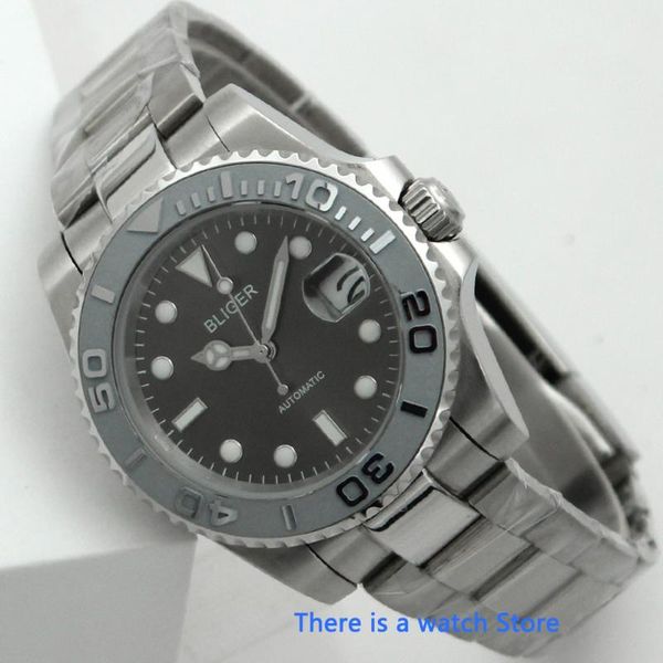 wristwatches 40mm gray dial men's mechanical watch ceramic bezel luxury sapphire glass luminous nh35 movement automatic, Slivery;brown
wristwatches 40mm gray dial men's mechanical watch ceramic bezel luxury sapphire glass luminous nh35 movement automatic, Slivery;brown