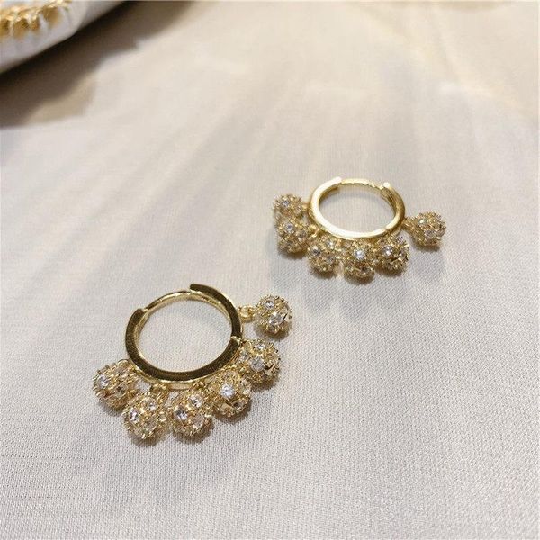 hoop & huggie korean fashion zircon metallic ball pendant buckle circle earrings for women exquisite small gold plated jewelry, Golden;silver
hoop & huggie korean fashion zircon metallic ball pendant buckle circle earrings for women exquisite small gold plated jewelry, Golden;silver
