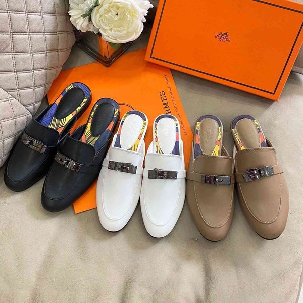 slipper h family leather sandals women's 2021 summer new flat bottom kelly button baotou wear half mop muller shoes women's fashio, Black
slipper h family leather sandals women's 2021 summer new flat bottom kelly button baotou wear half mop muller shoes women's fashio, Black