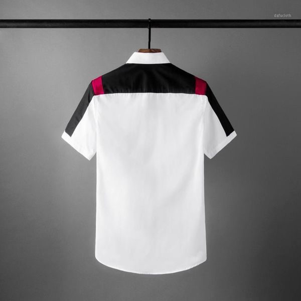 luxury contrast color short sleeve splicing casual mens dress fashion slim fit party man shirts men's, White;black
luxury contrast color short sleeve splicing casual mens dress fashion slim fit party man shirts men's, White;black