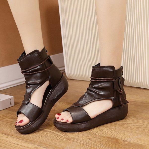 sandals roman women's 2021 summer thick-soled retro style slope with muffin sole casual large size ladies, Black
sandals roman women's 2021 summer thick-soled retro style slope with muffin sole casual large size ladies, Black
