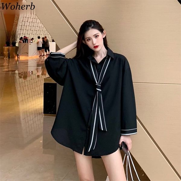 striped tie shirts women turn down collar long sleeve casual blosue chic loose office ladies blusas 210519, White
striped tie shirts women turn down collar long sleeve casual blosue chic loose office ladies blusas 210519, White