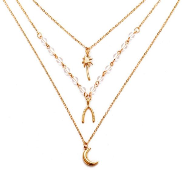 multi-layer clavicle chain exquisite alloy big moon wishing coconut tree pendant crystal women's necklace jewelry women necklaces, Silver
multi-layer clavicle chain exquisite alloy big moon wishing coconut tree pendant crystal women's necklace jewelry women necklaces, Silver