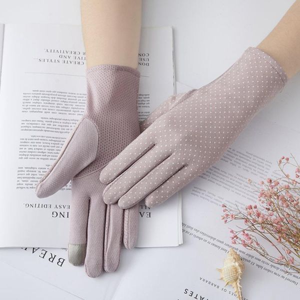 five fingers gloves summer sun protection cotton for women dot women' thin female drive creen slip-resistant, Blue;gray
five fingers gloves summer sun protection cotton for women dot women' thin female drive creen slip-resistant, Blue;gray