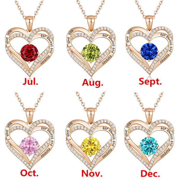 romantic birthday gift pendant necklaces 12 months constellation zirconia rose gold/silver chain double heart colorful diamond women jewelry
romantic birthday gift pendant necklaces 12 months constellation zirconia rose gold/silver chain double heart colorful diamond women jewelry