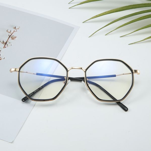a2031 art irregular eyeglass frame usa octagonal polygon eye protection flat lens, White;black
a2031 art irregular eyeglass frame usa octagonal polygon eye protection flat lens, White;black