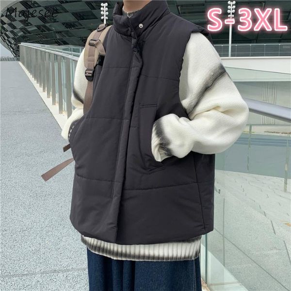 men vests plus size 3xl winter cotton sleeveless waistcoats simple solid male ins chic leisure all-match outwears thicken cloth men's, Black;white
men vests plus size 3xl winter cotton sleeveless waistcoats simple solid male ins chic leisure all-match outwears thicken cloth men's, Black;white