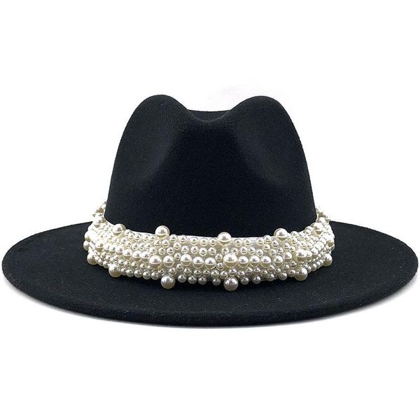 wide brim hats wool jazz fedora casual men women leather pearl ribbon felt hat white pink yellow panama formal party cap, Blue;gray
wide brim hats wool jazz fedora casual men women leather pearl ribbon felt hat white pink yellow panama formal party cap, Blue;gray