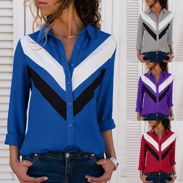 fashion t-shirts autumn and winter new chiffon shirt long sleeve solid color splicing v-neck women's top, White
fashion t-shirts autumn and winter new chiffon shirt long sleeve solid color splicing v-neck women's top, White