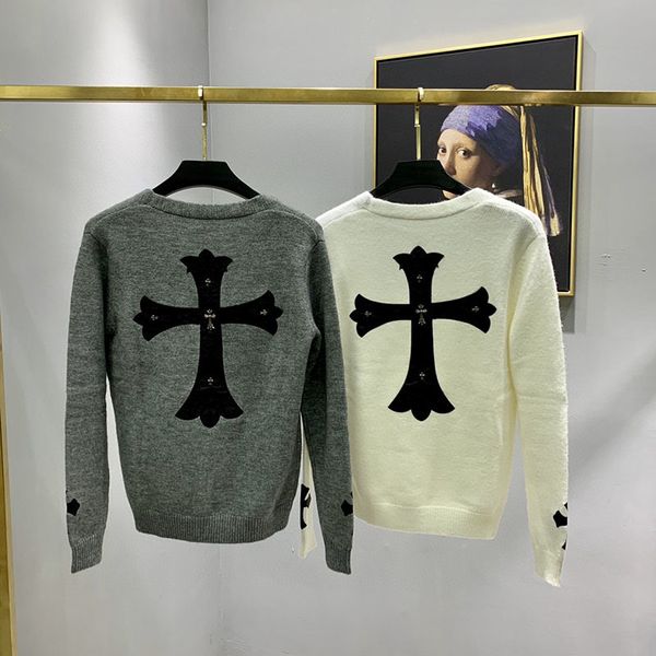autumn winter new fashion br cross skinned sweater cardigan men's and women's v-neck sweater, White
autumn winter new fashion br cross skinned sweater cardigan men's and women's v-neck sweater, White