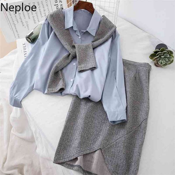 preppy style women sets color matching fake two piece chiffon shirt knit solid irregular skirt autumn winter 45993 210422, White
preppy style women sets color matching fake two piece chiffon shirt knit solid irregular skirt autumn winter 45993 210422, White
