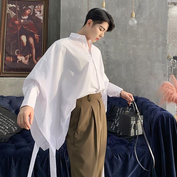 2021one sizespring minimalist bat sleeves streamer shirt tide brand men's stage personality chic shirt. casual shirts, White;black
2021one sizespring minimalist bat sleeves streamer shirt tide brand men's stage personality chic shirt. casual shirts, White;black