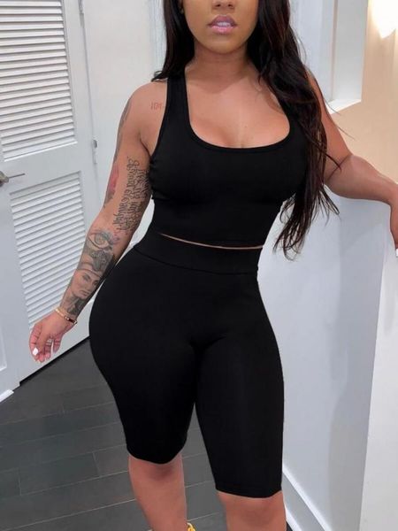 women's tracksuits european and american fashion casual solid color vest shorts slim sports two-piece suit, Gray
women's tracksuits european and american fashion casual solid color vest shorts slim sports two-piece suit, Gray