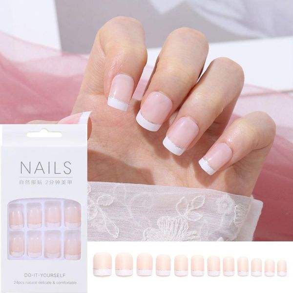 nail art kits 24pcs/box detachable white french square head false nails wearable fake full cover tips press on
nail art kits 24pcs/box detachable white french square head false nails wearable fake full cover tips press on